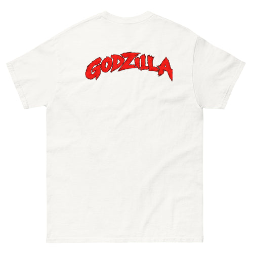 Burning Spine Armageddon Tee white back with red GODZILLA lettering